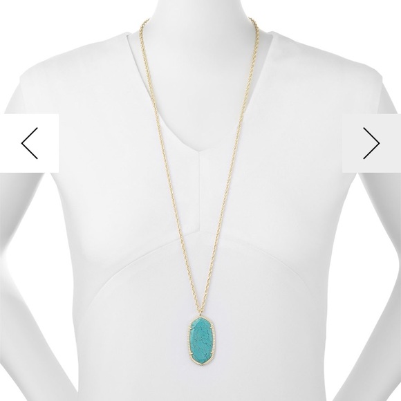 Kendra Scott Rae Long Pendant Turquoise Necklace - Picture 2 of 2